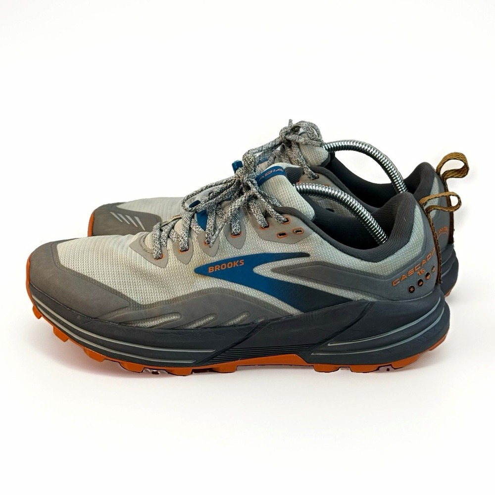 Brooks Cascadia 16 Men's Trail Running Shoes Wide 2E Oyster Mushroom/Orange